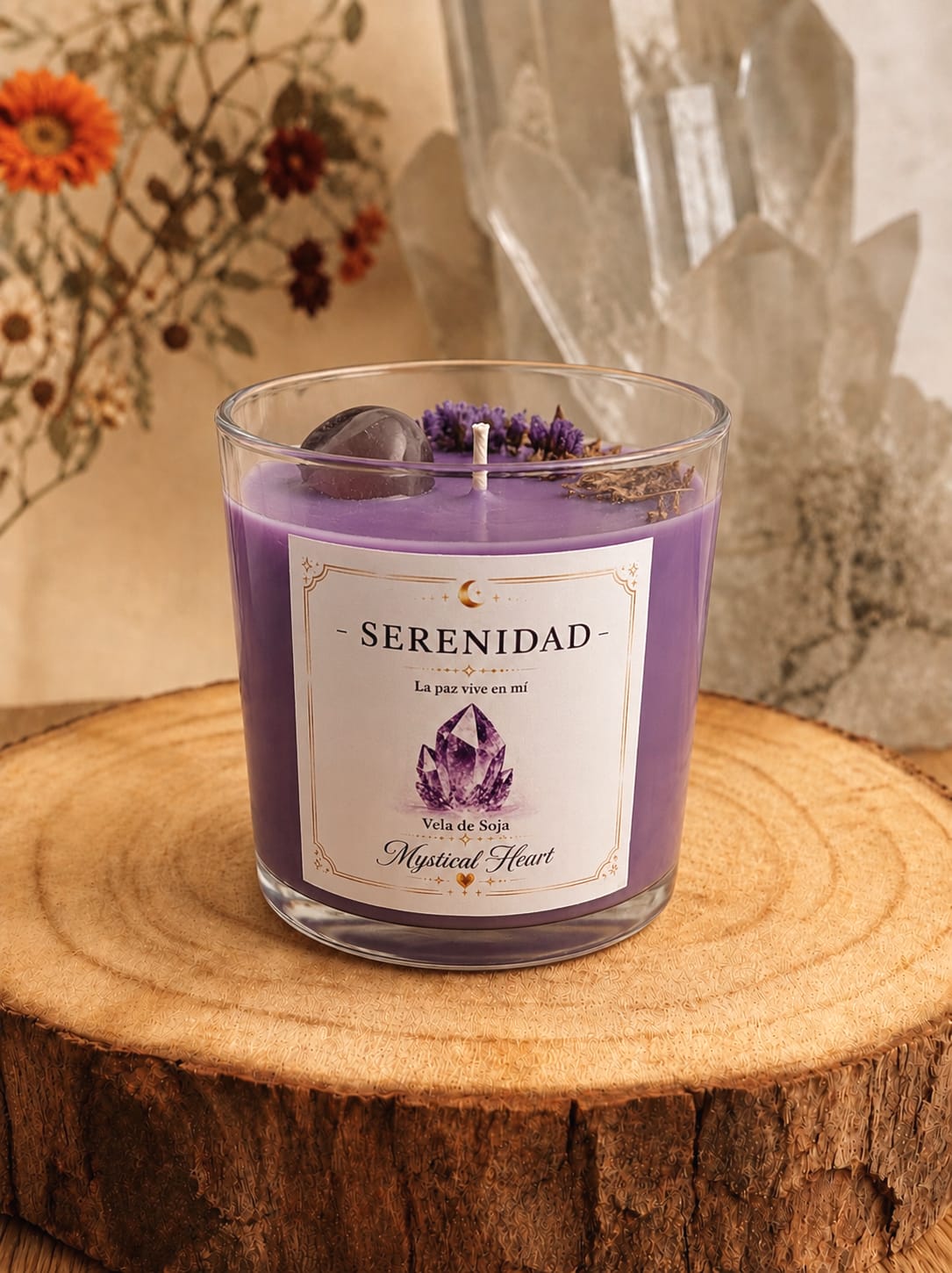 💜 Vela Serenidad con Amatista