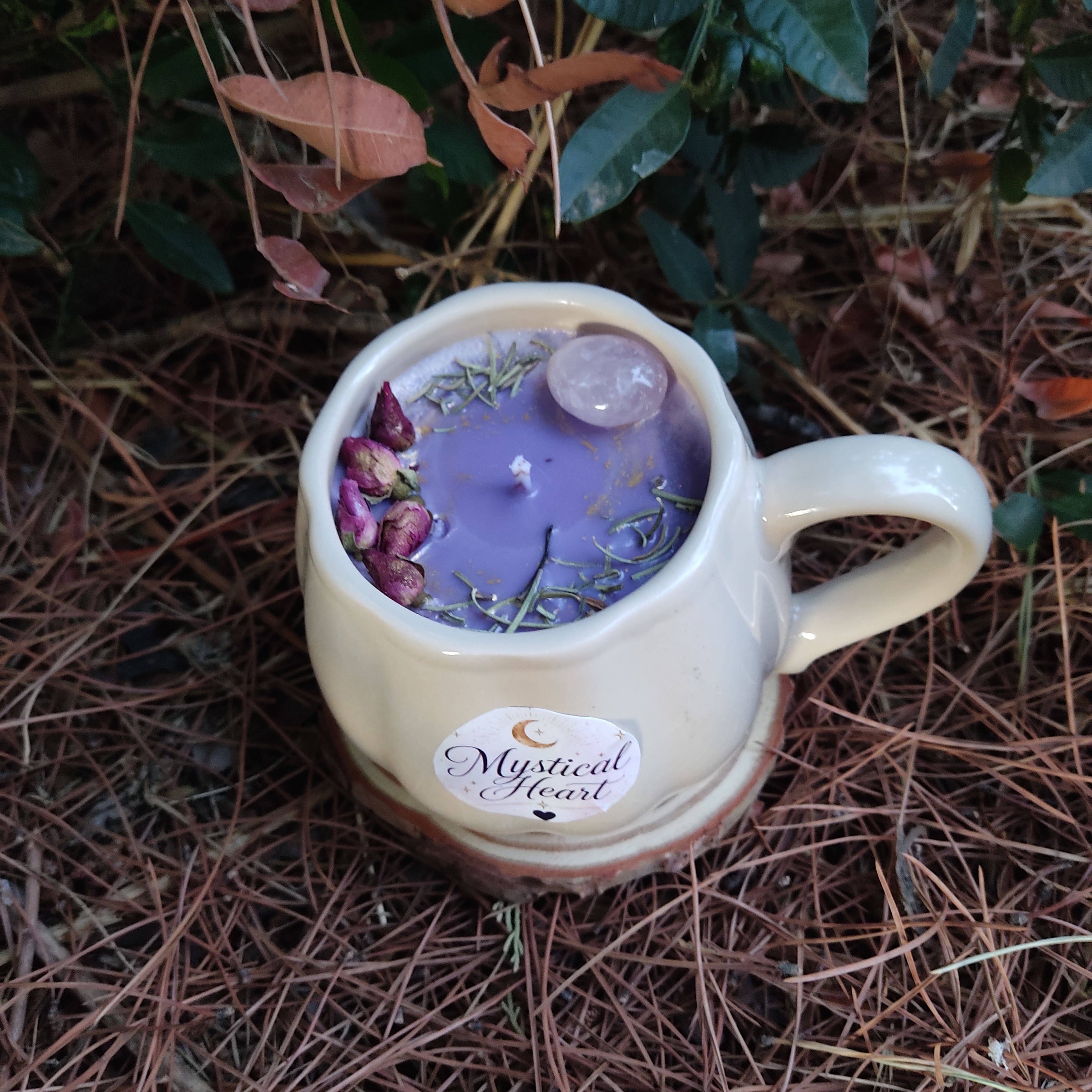 Vela Taza Calabaza -Cuarzo Rosa, Bambú y Flor de Loto