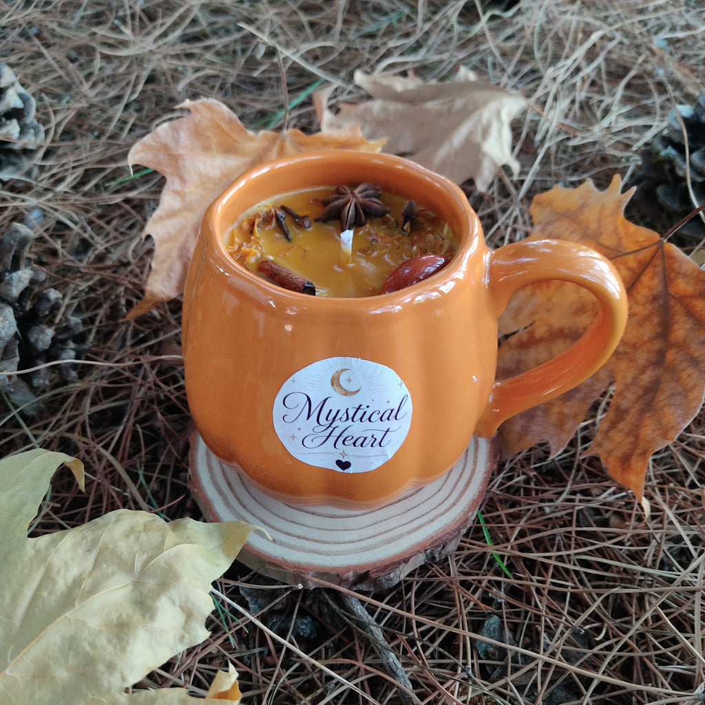 Vela Taza Calabaza -Pumpkin Spice y Jaspe Rojo