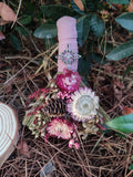Escoba de Bruja Rosa Empolvado — Protección y Nudo de Bruja
