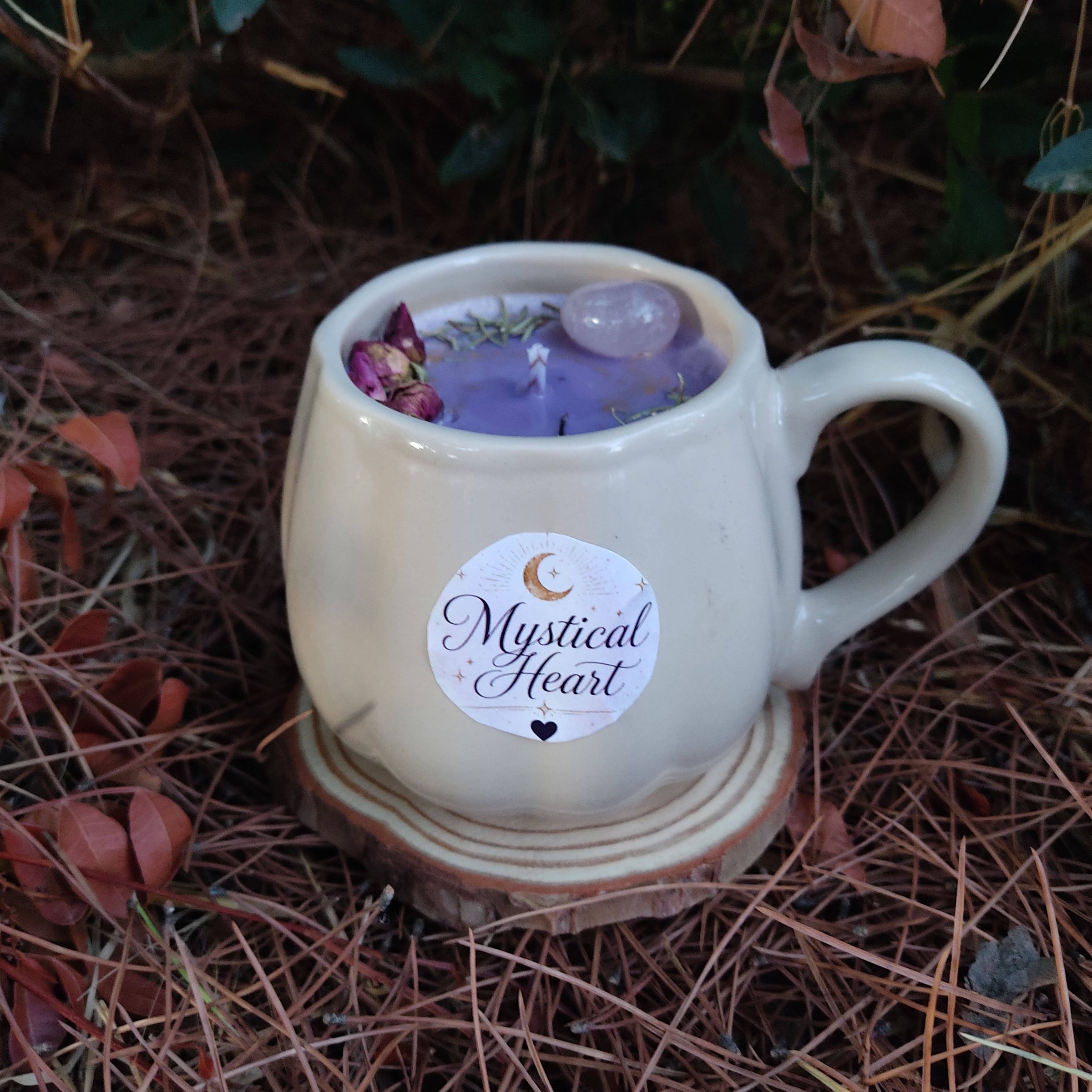 Vela Taza Calabaza -Cuarzo Rosa, Bambú y Flor de Loto